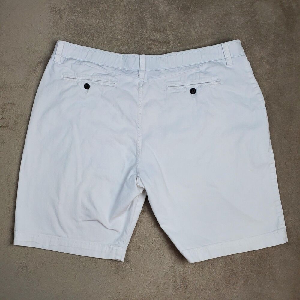 Plugg Flex Shorts Mens 40 Measured White Flat Front Stretch Chino Summer - Picture 7 of 10